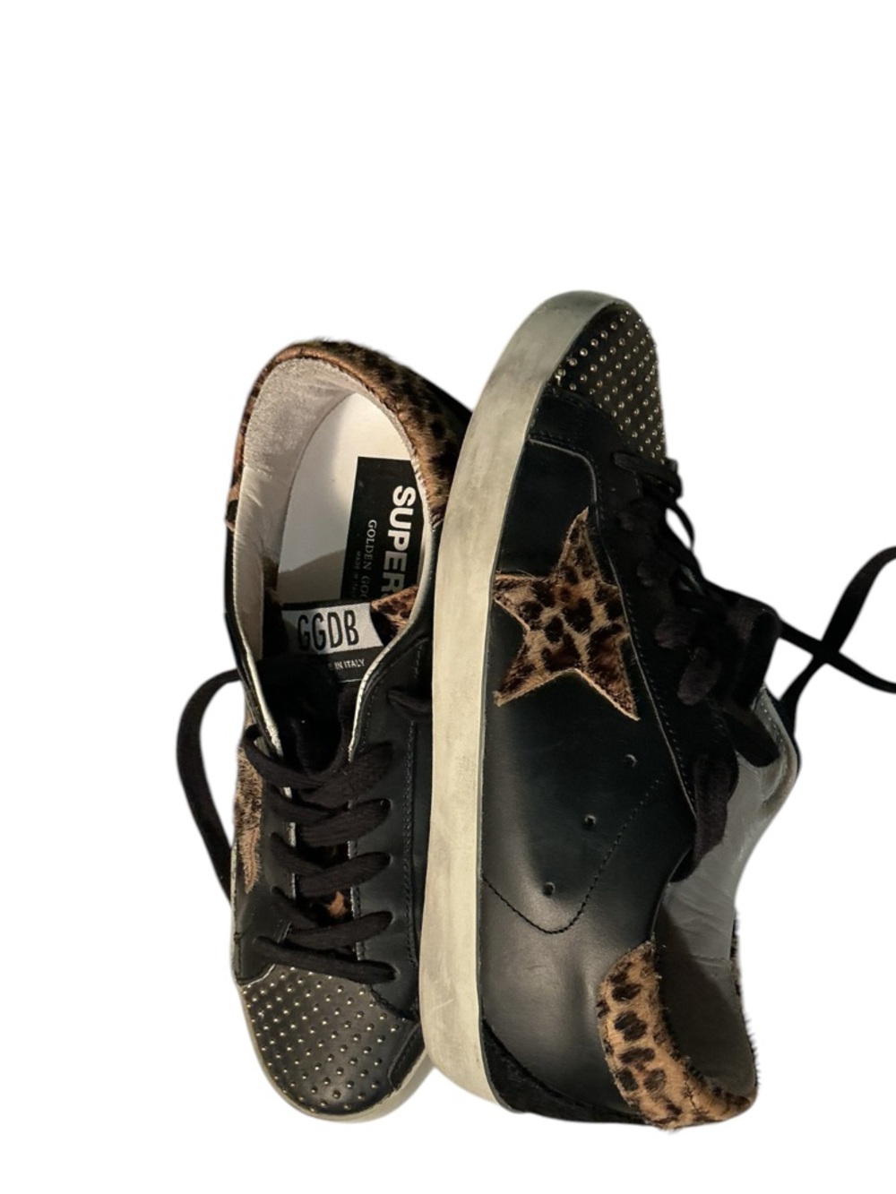 Golden Goose Superstar Pony Hair ,Leopard Print Sneakers - Picture 5 of 16
